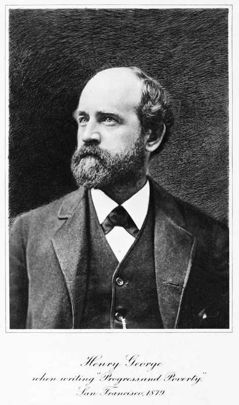 Henry George at his desk in San Francisco, 1879